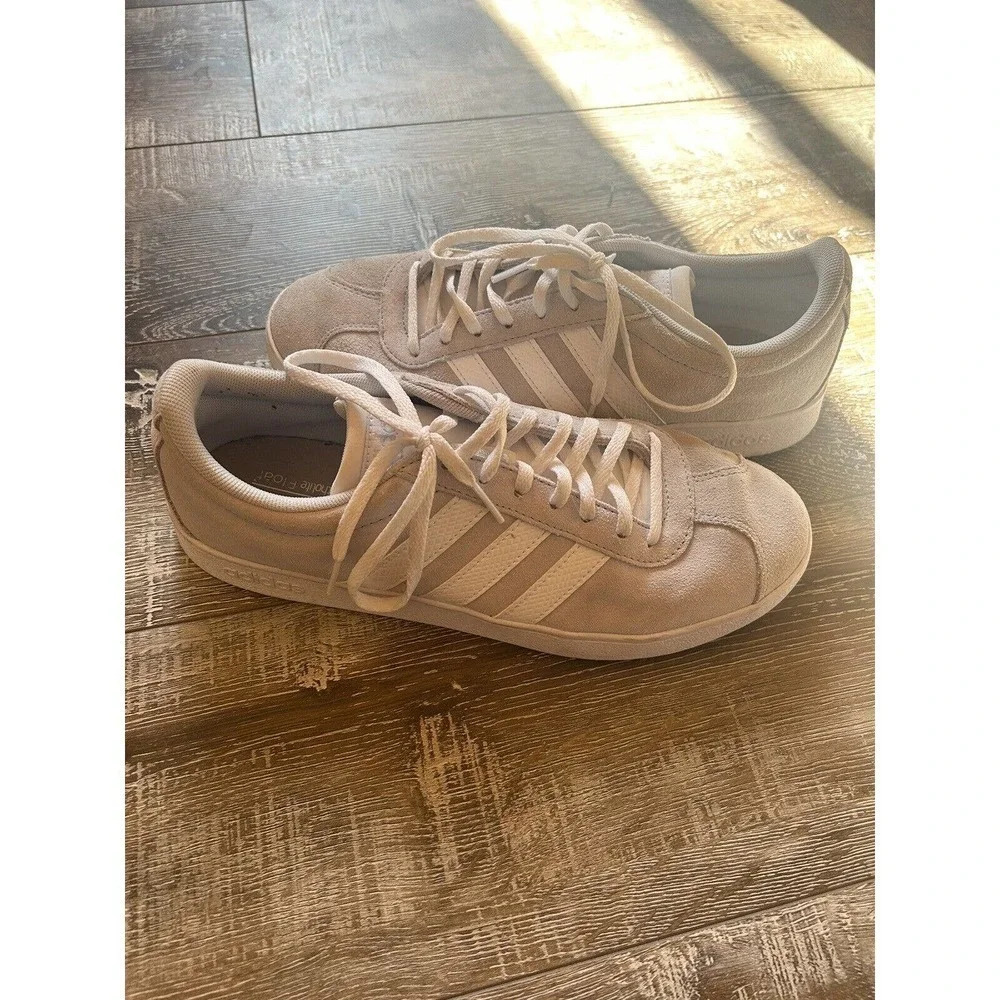 Adidas Womens VL Court F35130 Gray Casual Shoes Sneakers Size 9.5 - Picture 4 of 7